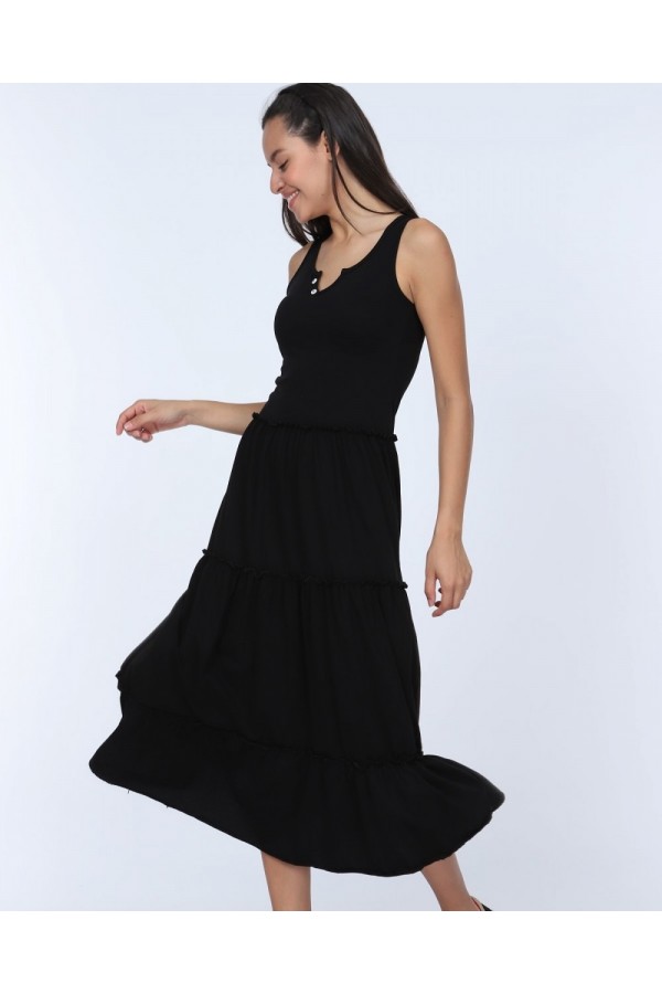 Casual dress, black color, model 8319
