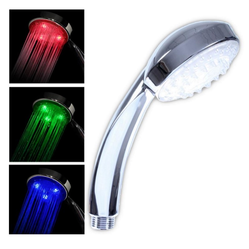 Shower Tap Head With Leds And Temperature Sensor Blue Green And