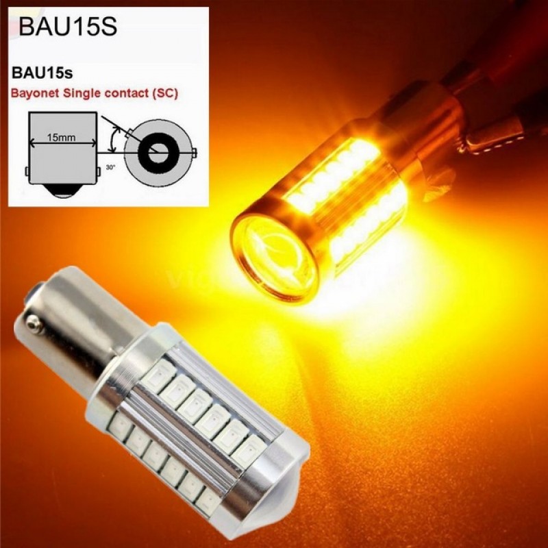 Led Bulb 33 Smd 5630 Socket Bau15s Py21w With Magnifying Glass