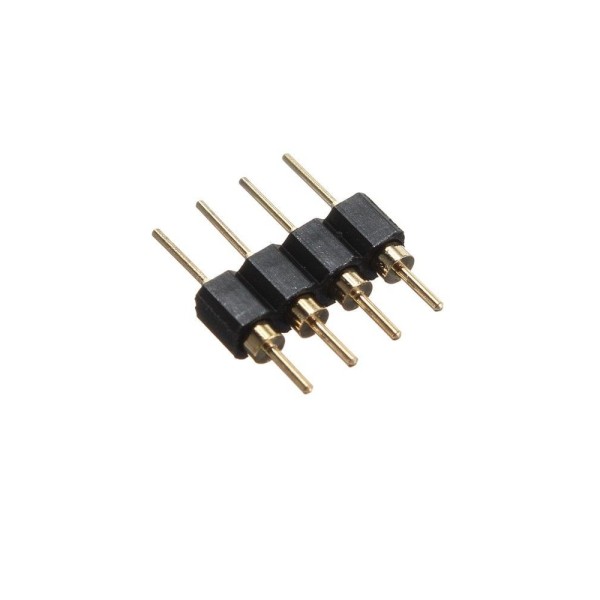 MALE connector, with 4 pins, it fits with the FEMALE connector, for RGB led strips