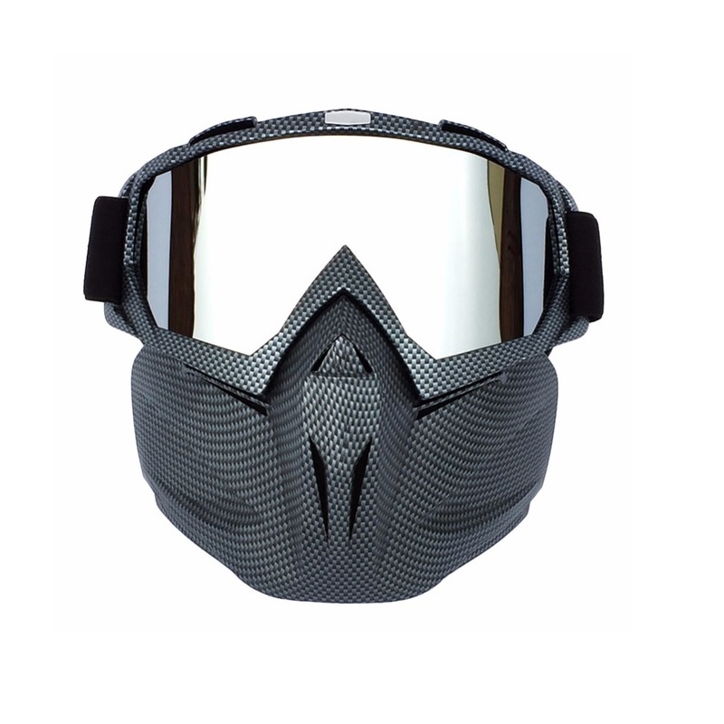 Masca Protectie Fata Din Plastic Dur Ochelari Ski Lentila Argintie Model Mcmfa01