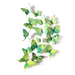 3D butterflies with magnet, house or event decorations, set of 12 pieces, green color