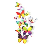 3D butterflies with magnet, house or event decorations, set of 12 pieces, colorful