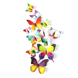 3D butterflies with magnet, house or event decorations, set of 12 pieces, colorful