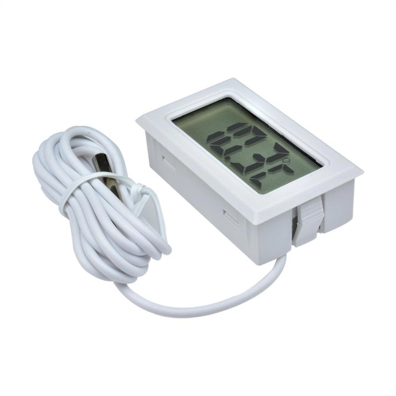 monthly Secure site Termometru digital cu un senzor pe cablu, de culoare alb, lungime fir sonda  1 metru