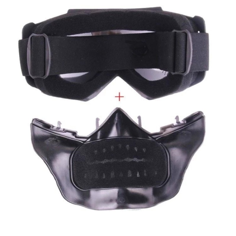 Wide range Michelangelo Therefore Masca protectie fata din plastic dur + ochelari ski, lentila gri inchis, model craniu, GID01 Wide range Michelangelo Therefore Masca protectie fata din plastic dur + ochelari ski, lentila gri inchis, model craniu, GID01