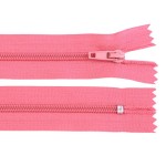 Nylon Zipper, width 3 mm, length 10 cm, autolock, pink color