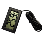 Digital wired thermometer, for car, aquarium, incubator, refrigerator and others, thermometer with probe, black color