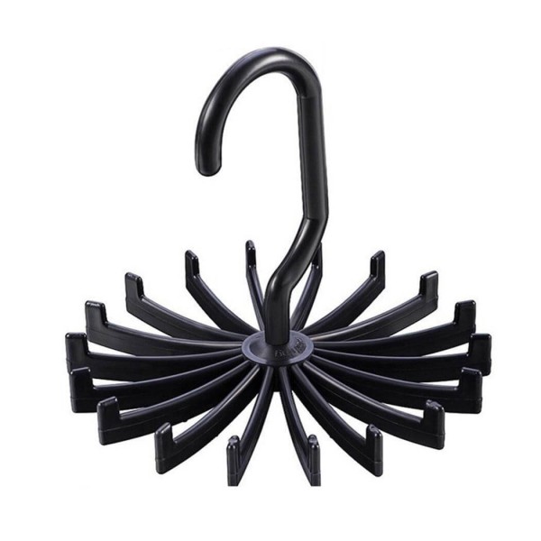 Hanger for belt, tie and other products and accessories, round, black color