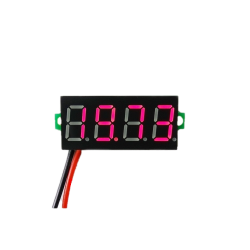 Digital Voltmeter with red LEDs, 3.5 - 30 V, black, 4-digit and 2-wire