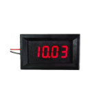 Digital Voltmeter with red LEDs, 3.5 - 30 V, black case, 4-digit and 2-wire