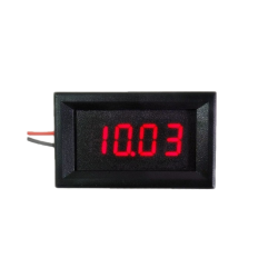 Digital Voltmeter with red LEDs, 3.5 - 30 V, black case, 4-digit and 2-wire