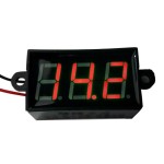 Digital voltmeter with red LEDs, 3.5 - 30 V, small, black case, 3-digit and 2-wire, waterproof